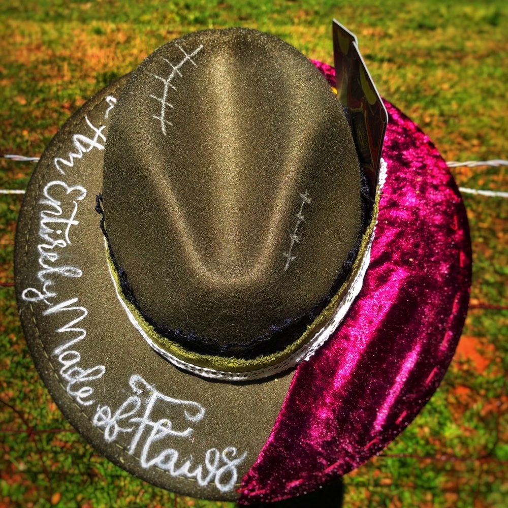 “I myself am entirely made of flaws” Frankenstein & bride of Frankenstein hat.